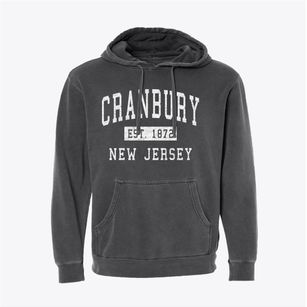 Cranbury New Jersey Classic Established Pigment-Dyed Hoodie