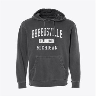Breedsville Michigan Classic Established Pigment-Dyed Hoodie