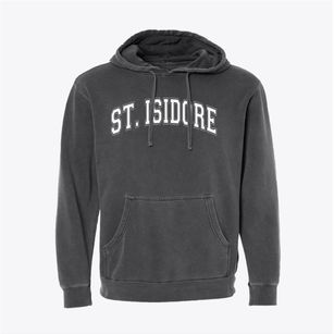Saint Isidore School Varsity Arch Pigment-Dyed Hoodie