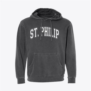 St Philip Of Jesus Church Varsity Arch Pigment-Dyed Hoodie