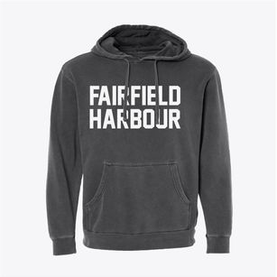 Fairfield Harbour North Carolina Classic Block Pigment-Dyed Hoodie