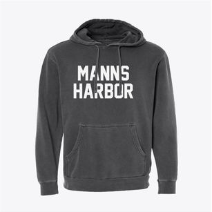 Manns Harbor North Carolina Classic Block Pigment-Dyed Hoodie