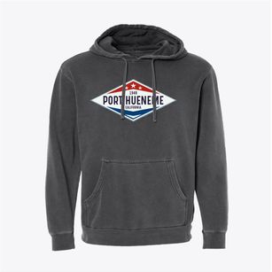 Port Hueneme California Diamond Star Pigment-Dyed Hoodie