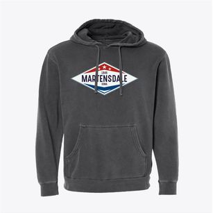 Martensdale Iowa Diamond Star Pigment-Dyed Hoodie