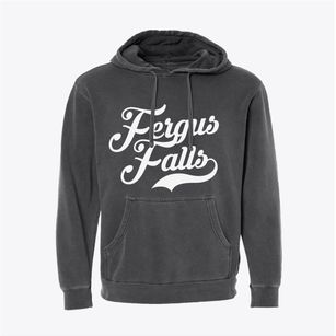 Fergus Falls Minnesota Vintage Team Pigment-Dyed Hoodie