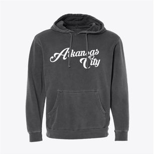 Arkansas City Kansas Vintage Team Pigment-Dyed Hoodie