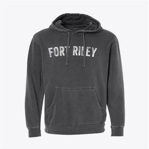 Fort Riley Kansas Timeless Retro Pigment-Dyed Hoodie