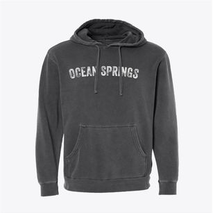 Ocean Springs Mississippi Timeless Retro Pigment-Dyed Hoodie