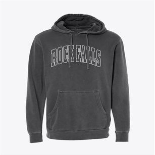 Rock Falls Iowa Trendy Block Pigment-Dyed Hoodie