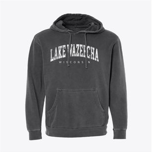 Lake Wazeecha Wisconsin Urban Vibe Pigment-Dyed Hoodie