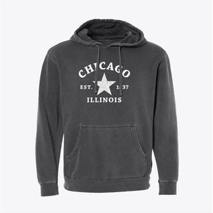 Chicago Illinois Star Pigment-Dyed Hoodie