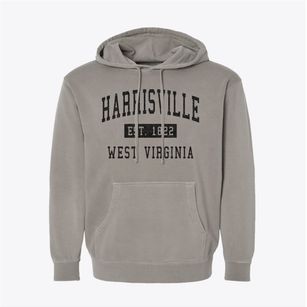 Harrisville West Virginia Classic Established Pigment-Dyed Hoodie