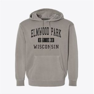 Elmwood Park Wisconsin Classic Established Pigment-Dyed Hoodie