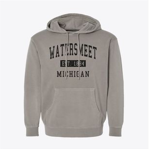 Watersmeet Michigan Classic Established Pigment-Dyed Hoodie