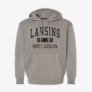 Lansing North Carolina Classic Established Pigment-Dyed Hoodie