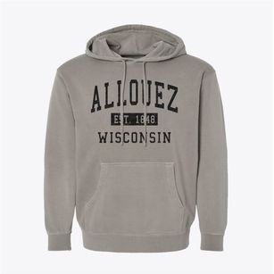 Allouez Wisconsin Classic Established Pigment-Dyed Hoodie