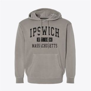 Ipswich Massachusetts Classic Established Pigment-Dyed Hoodie