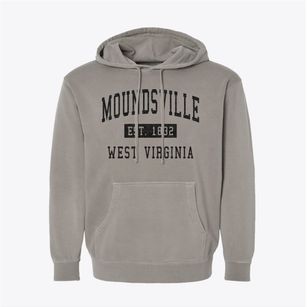 Moundsville West Virginia Classic Established Pigment-Dyed Hoodie