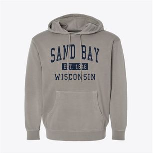 Sand Bay Wisconsin Classic Established Pigment-Dyed Hoodie