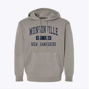 Munsonville New Hampshire Classic Established Pigment-Dyed Hoodie