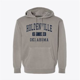 Holdenville Oklahoma Classic Established Pigment-Dyed Hoodie