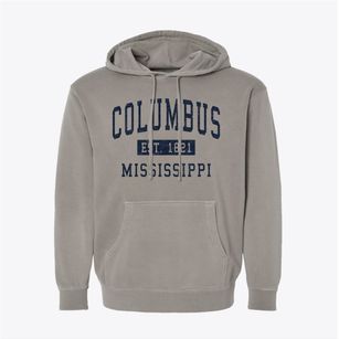 Columbus Mississippi Classic Established Pigment-Dyed Hoodie