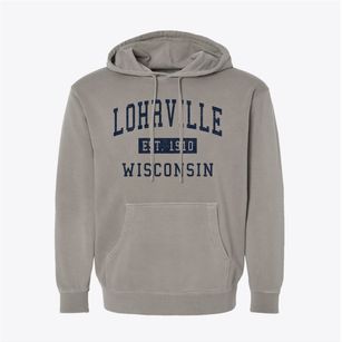 Lohrville Wisconsin Classic Established Pigment-Dyed Hoodie