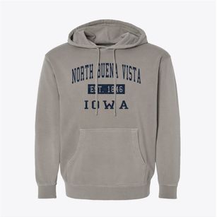 North Buena Vista Iowa Classic Established Pigment-Dyed Hoodie