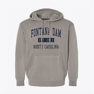 Fontana Dam North Carolina Classic Established Pigment-Dyed Hoodie