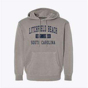 Litchfield Beach South Carolina Classic Established Pigment-Dyed Hoodie