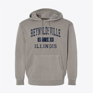 Reynoldsville Illinois Classic Established Pigment-Dyed Hoodie