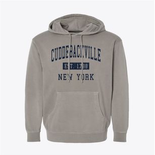 Cuddebackville New York Classic Established Pigment-Dyed Hoodie
