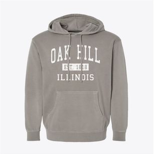 Oak Hill Illinois Classic Established Pigment-Dyed Hoodie