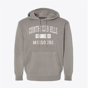 Country Club Hills Missouri Classic Established Pigment-Dyed Hoodie