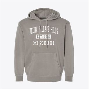 Velda Village Hills Missouri Classic Established Pigment-Dyed Hoodie
