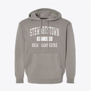 Stewartstown New Hampshire Classic Established Pigment-Dyed Hoodie
