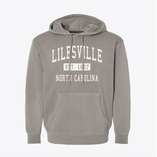 Lilesville North Carolina Classic Established Pigment-Dyed Hoodie