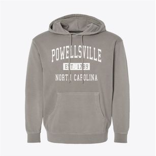Powellsville North Carolina Classic Established Pigment-Dyed Hoodie