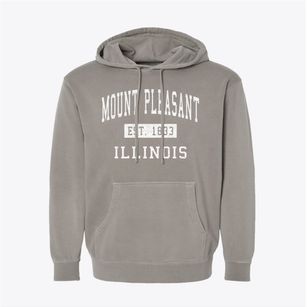 Mount Pleasant Illinois Classic Established Pigment-Dyed Hoodie