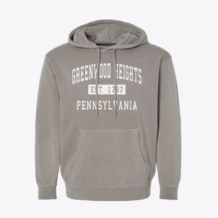Greenwood Heights Pennsylvania Classic Established Pigment-Dyed Hoodie