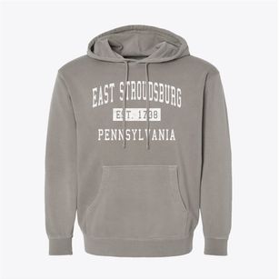 East Stroudsburg Pennsylvania Classic Established Pigment-Dyed Hoodie