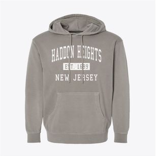 Haddon Heights New Jersey Classic Established Pigment-Dyed Hoodie