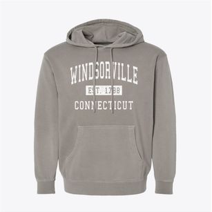 Windsorville Connecticut Classic Established Pigment-Dyed Hoodie