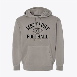 Westport Christian School Classic Football Pigment-Dyed Hoodie