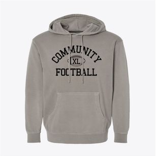 Community Catholic School Classic Football Pigment-Dyed Hoodie
