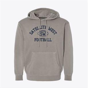 Satellite West Junior High School Classic Football Pigment-Dyed Hoodie