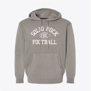 Solid Rock Christian School Classic Football Pigment-Dyed Hoodie