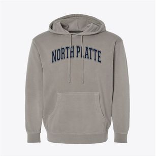North Platte High School Varsity Arch Pigment-Dyed Hoodie