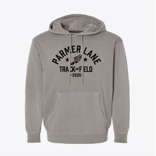 Parmer Lane Elementary School Track and Field Pigment-Dyed Hoodie