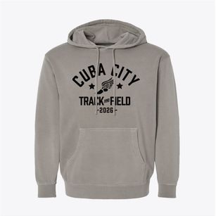 Cuba City Elementary School Track and Field Pigment-Dyed Hoodie
